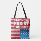 Hands Off Stay Woke 裏返しエンスン グリッター トートバッグ (裏面)