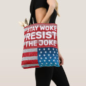 Hands Off Stay Woke 裏返しエンスン グリッター トートバッグ (クローズアップ)
