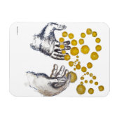 Hands Outstretched with Golden Globes マグネット (横)