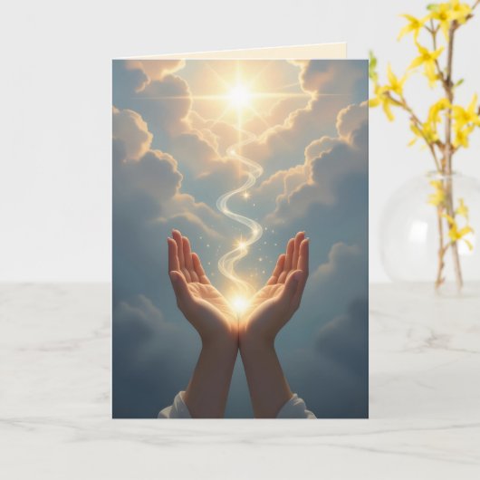 Hands Set the Soul Free, peace, Condolence Card カード (黄色い花)