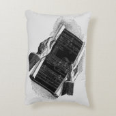 Hands w Architectural Blueprints、ヴィンテージ・ビジネス アクセントクッション (裏面(縦))