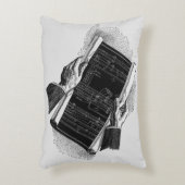 Hands w Architectural Blueprints、ヴィンテージ・ビジネス アクセントクッション (正面(垂直))