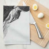 Hands w Architectural Blueprints、ヴィンテージ・ビジネス キッチンタオル (四つ折り)