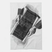 Hands w Architectural Blueprints、ヴィンテージ・ビジネス キッチンタオル (縦)