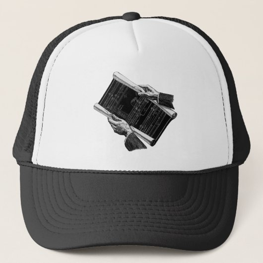 Hands w Architectural Blueprints、ヴィンテージ・ビジネス キャップ (正面)