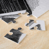 Hands w Architectural Blueprints、ヴィンテージ・ビジネス ジグソーパズル (側面)