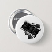 Hands w Architectural Blueprints、ヴィンテージ・ビジネス 缶バッジ (正面&裏面)