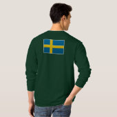 HANDSCARUスウェーデン – 基本長袖国旗 Tシャツ (裏面フル)