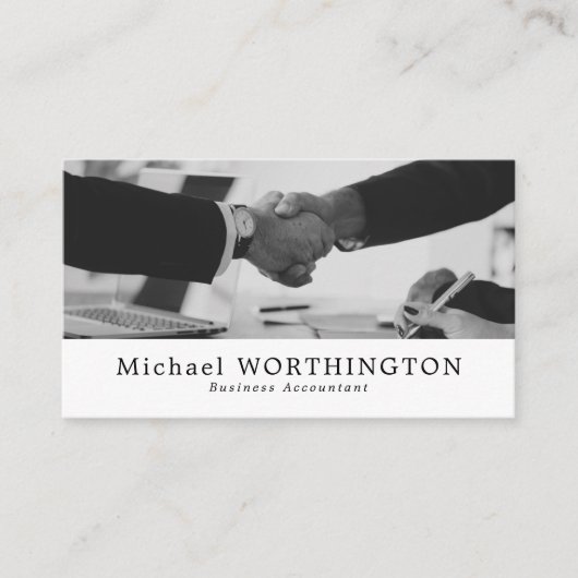 Handshake、Business モダン & Finance 名刺 (正面)