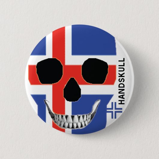 HANDSKULLアイスランド-ボタン 缶バッジ (正面)