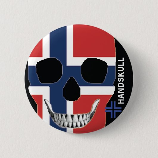 HANDSKULLノルウェー-ボタン 缶バッジ (正面)
