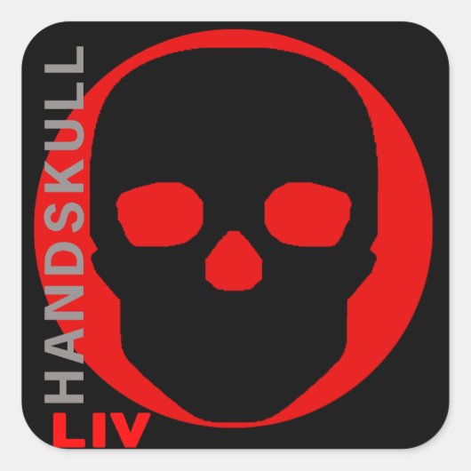 HANDSKULL Liv - pegatina スクエアシール (正面)