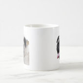 Handsom白いPugフォトアクセサリー、名前を追加 コーヒーマグカップ (中央)
