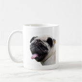 Handsom白いPugフォトアクセサリー、名前を追加 コーヒーマグカップ (左)