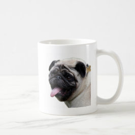 Handsom白いPugフォトアクセサリー、名前を追加 コーヒーマグカップ