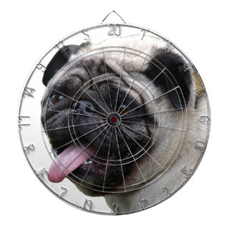 Handsom白いPugフォトアクセサリー、名前を追加 ダーツボード