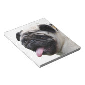 Handsom白いPugフォトアクセサリー、名前を追加 ノートパッド (アングル)