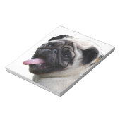 Handsom白いPugフォトアクセサリー、名前を追加 ノートパッド (回転)