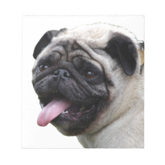 Handsom白いPugフォトアクセサリー、名前を追加 ノートパッド