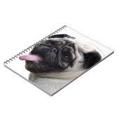Handsom白いPugフォトアクセサリー、名前を追加 ノートブック (左側)
