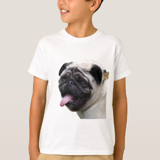 Handsom白いPugフォトアクセサリー、名前を追加 Tシャツ