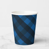 Handsome Black and Blue Plaid Paper Cup 紙コップ (左)