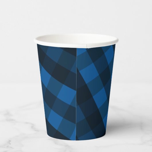 Handsome Black and Blue Plaid Paper Cup 紙コップ (右)