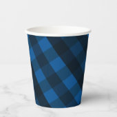 Handsome Black and Blue Plaid Paper Cup 紙コップ (正面)