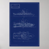 Handsome Blueprint of PT Boat PTF-17 ポスター (正面)