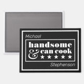 Handsome & Can Cook Typography Father's Day マグネット (正面/裏面)