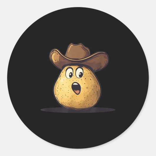 Handsome Cowboy Tato With Wild West Hat Costume ラウンドシール (正面)