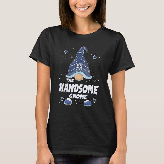 Handsome Gnome  Hanukkah Family Matching for men w Tシャツ (正面)