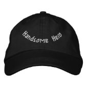 Handsome Hero Elegant Adjustable Modern Black-Hat  刺繍入りキャップ (正面)