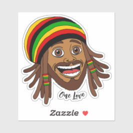 Handsome Jamaican Rasta Man One Love シール