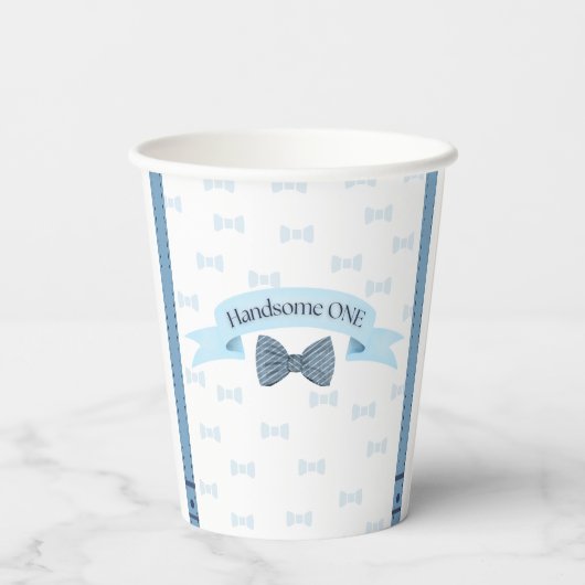Handsome One Baby Boy First Birthday Cups 紙コップ (裏面)
