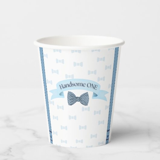 Handsome One Baby Boy First Birthday Cups 紙コップ (正面)