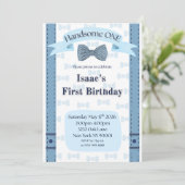 Handsome One Baby Boy First Birthday Party Invite 招待状 (スタンド正面)