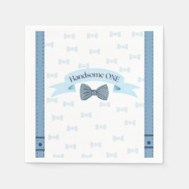Handsome One Baby Boy First Birthday Party Napkins スタンダードカクテルナプキン