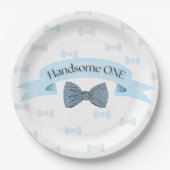 Handsome One Baby Boy First Birthday Party Plates ペーパープレート (正面)