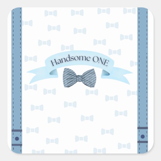 Handsome One First Birthday Stickers スクエアシール (正面)
