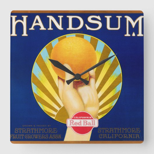 Handsumの時計 スクエア壁時計 (正面)