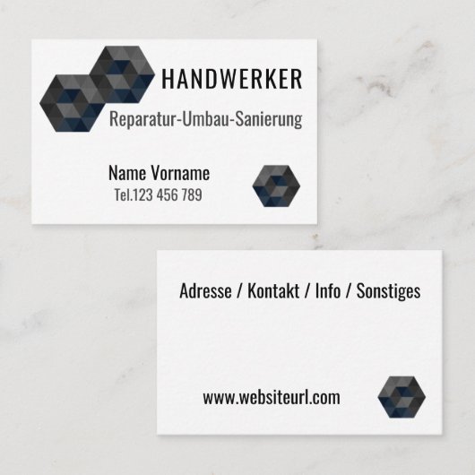 Handwerker Meisterbetrieb 名刺 (正面/裏面)