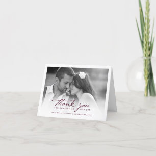 Handwriteの原稿の上品な結婚式のサンキューカード サンキューカード
