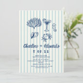 Handwriting Coast  Retro Wedding invitation 招待状 (スタンド正面)