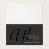 Handwriting Monogram Custom Grey Black Custom  名刺 (外部フラット)