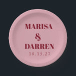 Handwriting Script Red Pink Custom Wedding ペーパープレート<br><div class="desc">Serve your guests in style with these personalized wedding paper plates featuring elegant handwriting script in romantic red and pink. Perfect for wedding receptions, bridal showers, rehearsal dinners, and engagement parties, these durable plates add a coordinated touch to your table décor. Customize with your names, initials, or wedding date for...</div>