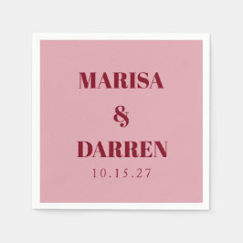 Handwriting Script Whisky Red Pink Custom Wedding スタンダードカクテルナプキン