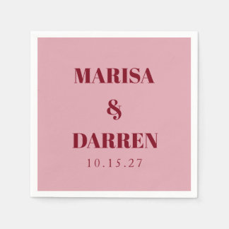Handwriting Script Whisky Red Pink Custom Wedding スタンダードカクテルナプキン