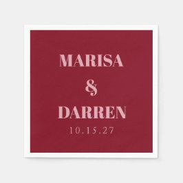 Handwriting Script Whisky Red Pink Custom Wedding スタンダードカクテルナプキン