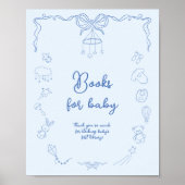 Handwritten Baby Shower, Boy Books For Baby ポスター (正面)